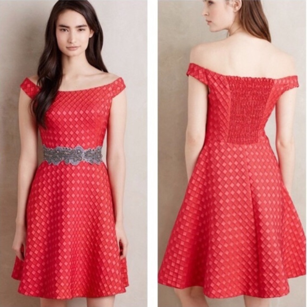 Anthropologie Moulinette Soeurs red dress